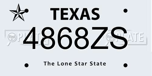 4868ZS Texas License Plate