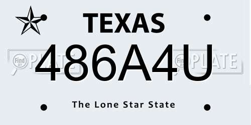 486A4U Texas License Plate