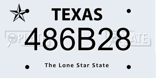486B28 Texas License Plate