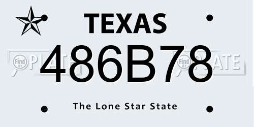 486B78 Texas License Plate