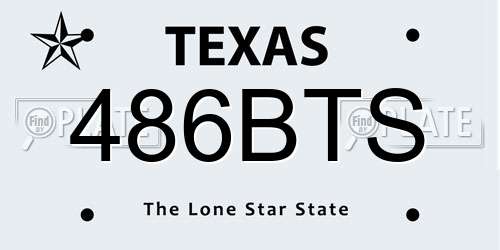 486BTS Texas License Plate