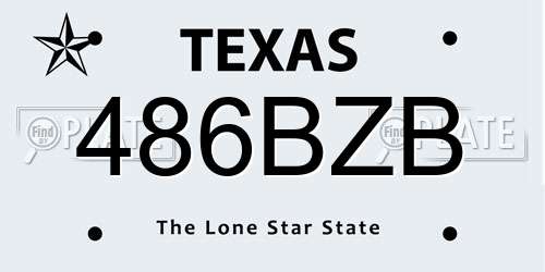486BZB Texas License Plate