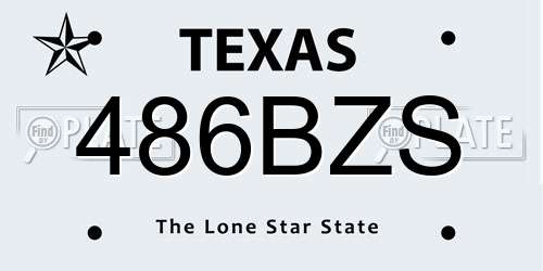 486BZS Texas License Plate