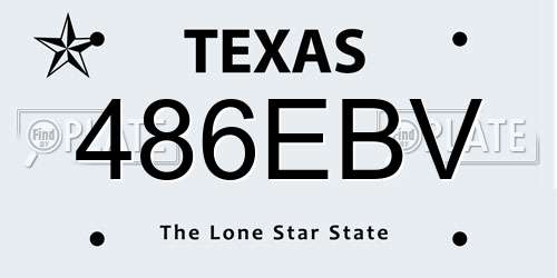 486EBV Texas License Plate