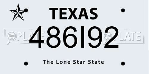 486I92 Texas License Plate