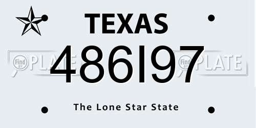 486I97 Texas License Plate