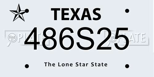 486S25 Texas License Plate