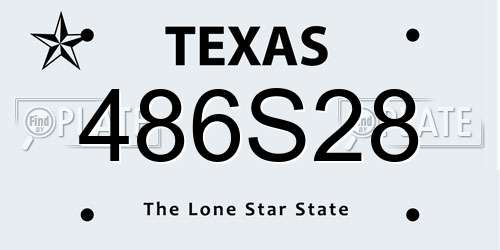 486S28 Texas License Plate