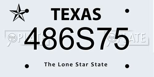486S75 Texas License Plate