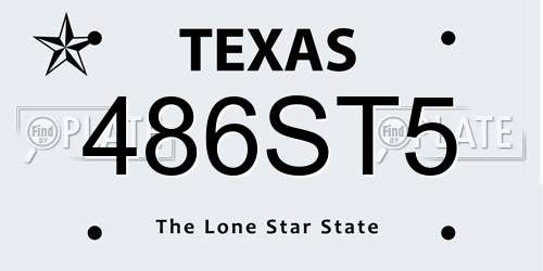 486ST5 Texas License Plate