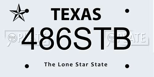 486STB Texas License Plate
