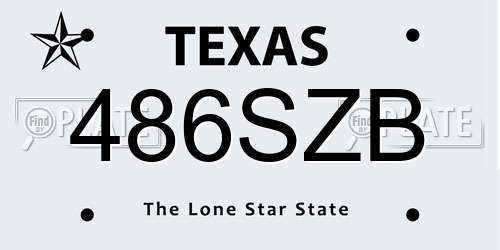 486SZB Texas License Plate
