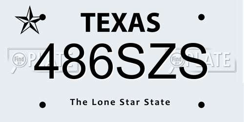 486SZS Texas License Plate