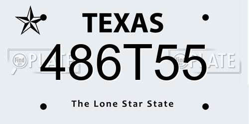486T55 Texas License Plate