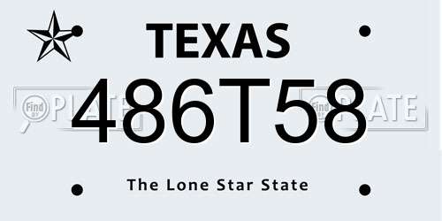 486T58 Texas License Plate