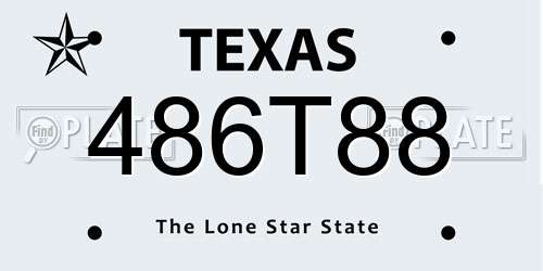 486T88 Texas License Plate