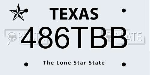 486TBB Texas License Plate