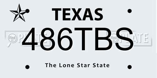 486TBS Texas License Plate