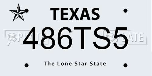 486TS5 Texas License Plate