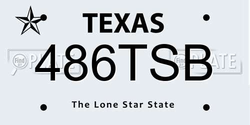 486TSB Texas License Plate