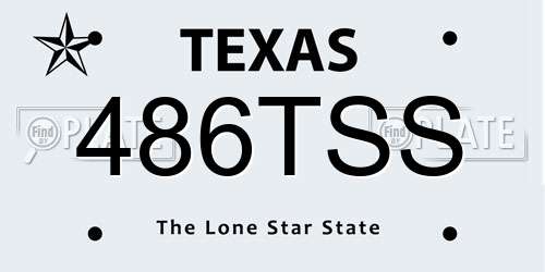 486TSS Texas License Plate