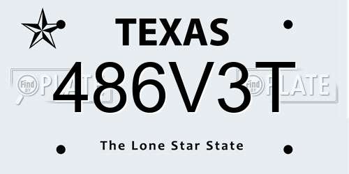 486V3T Texas License Plate