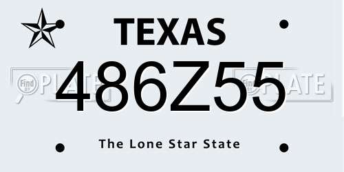 486Z55 Texas License Plate