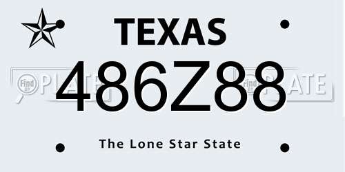 486Z88 Texas License Plate
