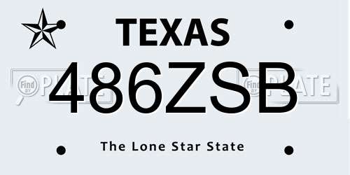 486ZSB Texas License Plate