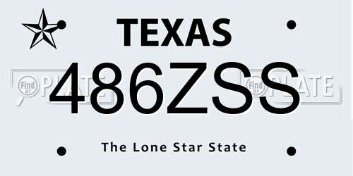 486ZSS Texas License Plate