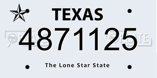 4871125 Texas License Plate