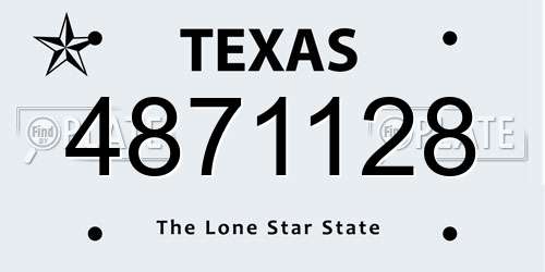 4871128 Texas License Plate