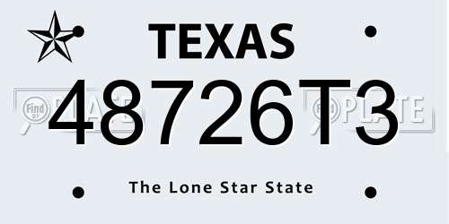48726T3 Texas License Plate