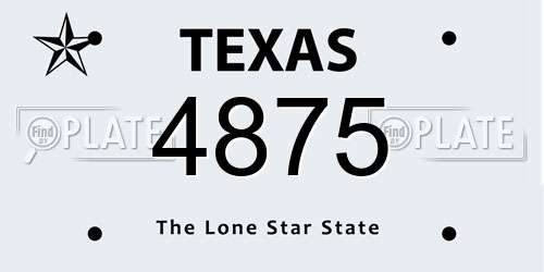 4875 Texas License Plate