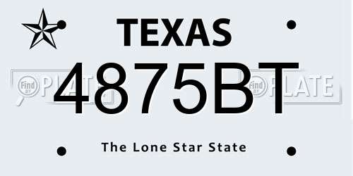 4875BT Texas License Plate
