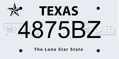 4875BZ Texas License Plate