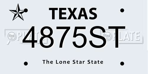 4875ST Texas License Plate