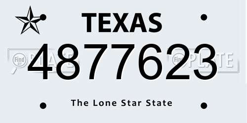 4877623 Texas License Plate