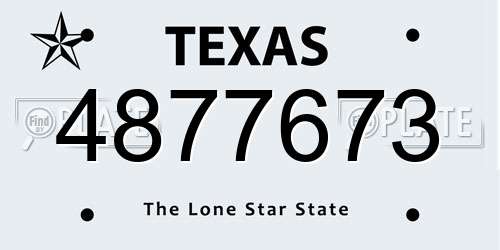 4877673 Texas License Plate