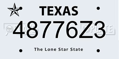 48776Z3 Texas License Plate