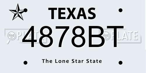 4878BT Texas License Plate