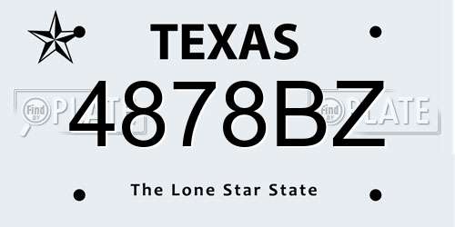 4878BZ Texas License Plate