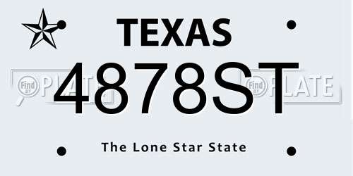 4878ST Texas License Plate