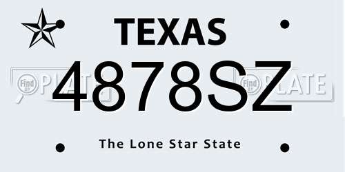 4878SZ Texas License Plate