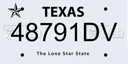 48791DV Texas License Plate