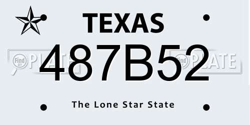 487B52 Texas License Plate