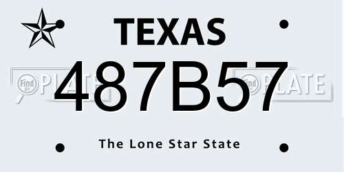 487B57 Texas License Plate