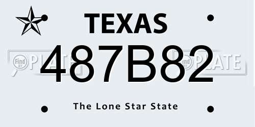 487B82 Texas License Plate