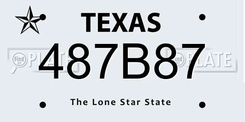 487B87 Texas License Plate