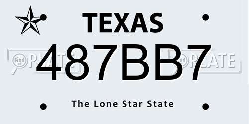 487BB7 Texas License Plate
